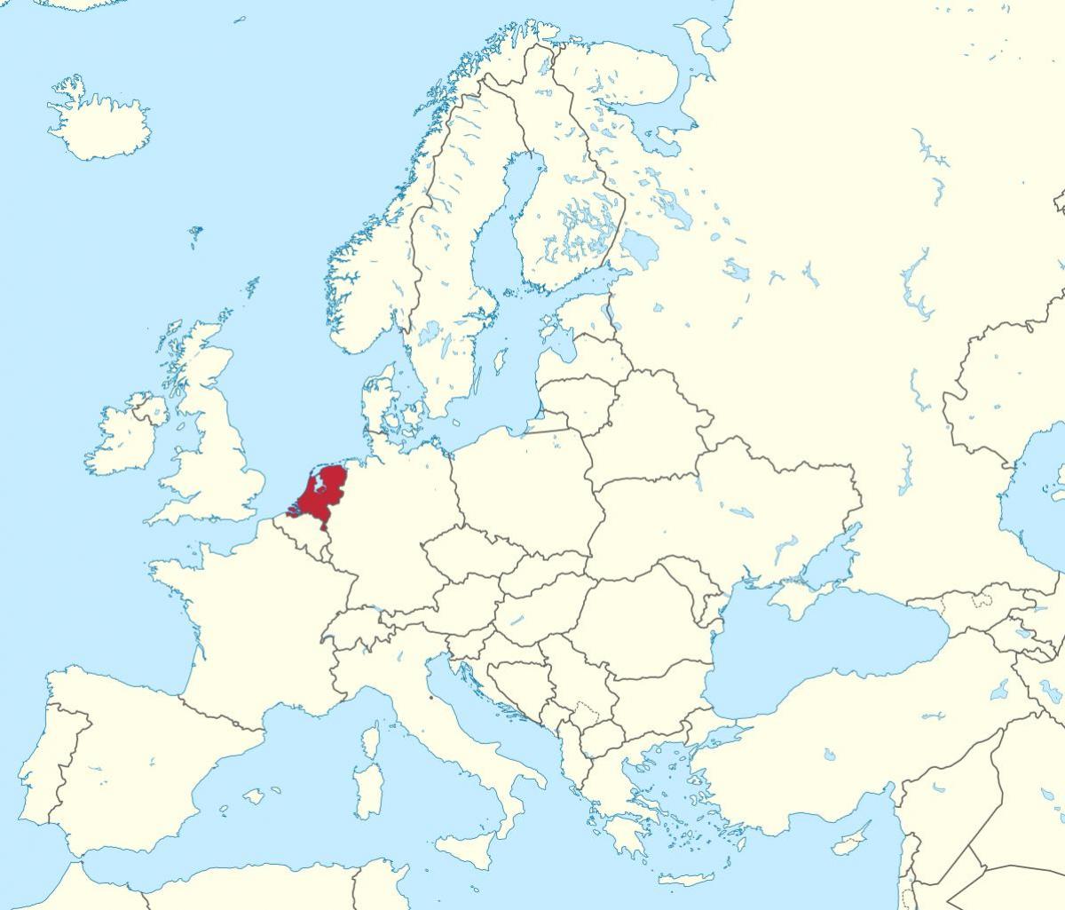 olanda pe harta europei Harta europei   Olanda  Olanda harta europei (Europa de Vest   Europa)